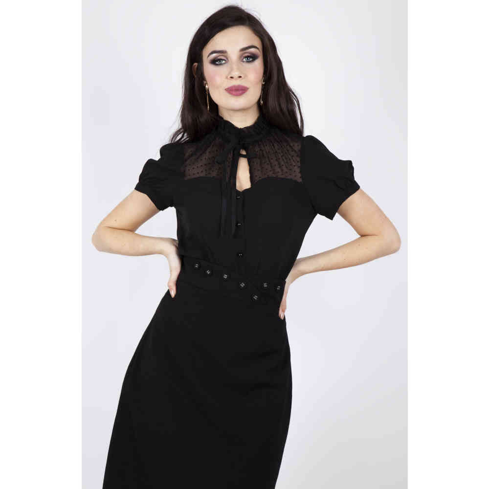 Voodoo Vixen - VV X Acid Doll Coalette Blouse - Black